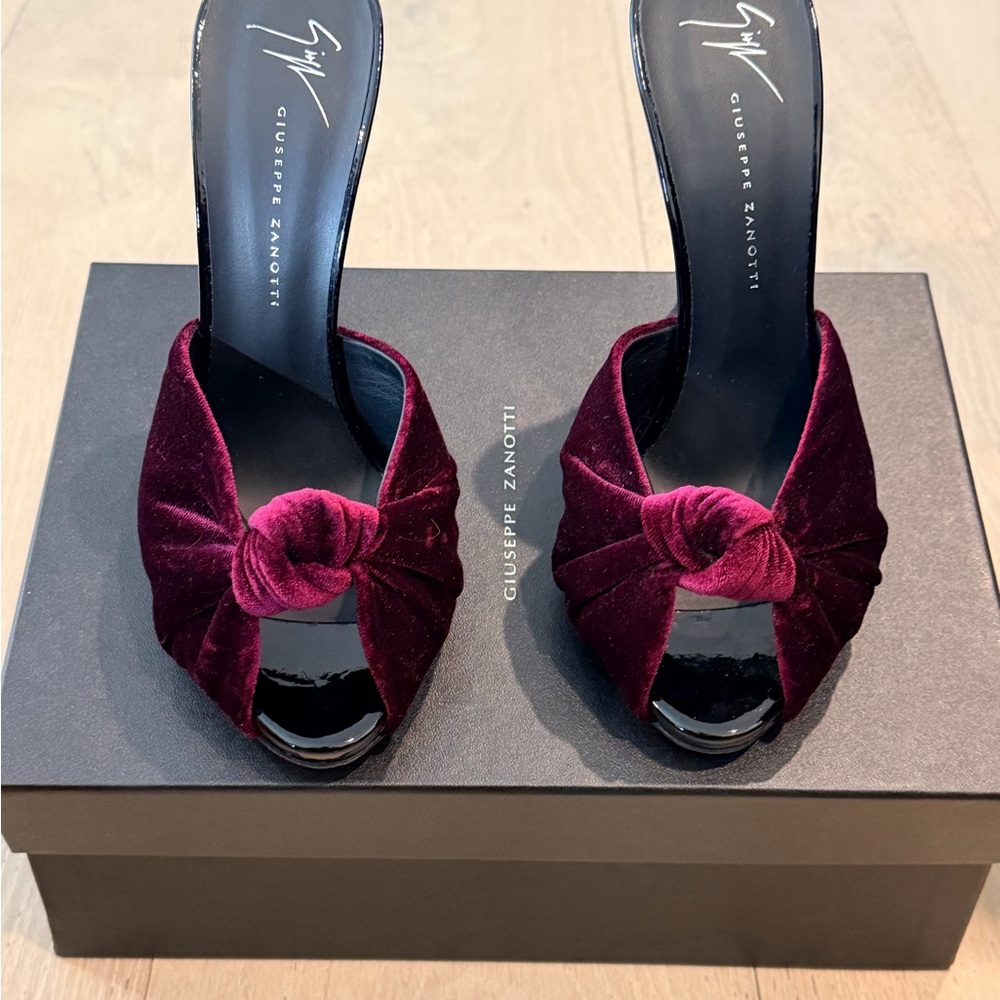 Giuseppe Zanotti Deep Red Velvet Heels